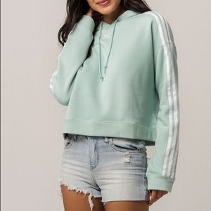 Mint Adidas Cropped Hoodie